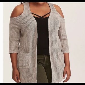 Torrid Cold Shoulder Cardigan NWT